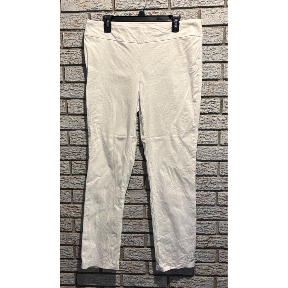 J.McLaughlin Womens White Pull On Stretch Straight Leg Pants Size 14
